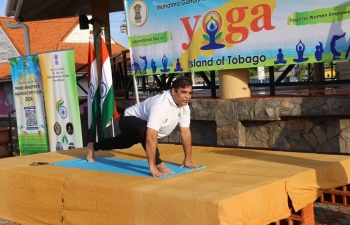 International Day of Yoga in the Island of Tobago on 9 June, 2024. 